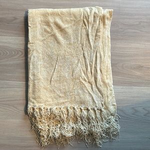 Blanket Scarf/Shawl Chenille Ivory Fringe Super Soft